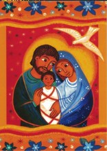 Carte de voeux chrétienne : Sainte Famille